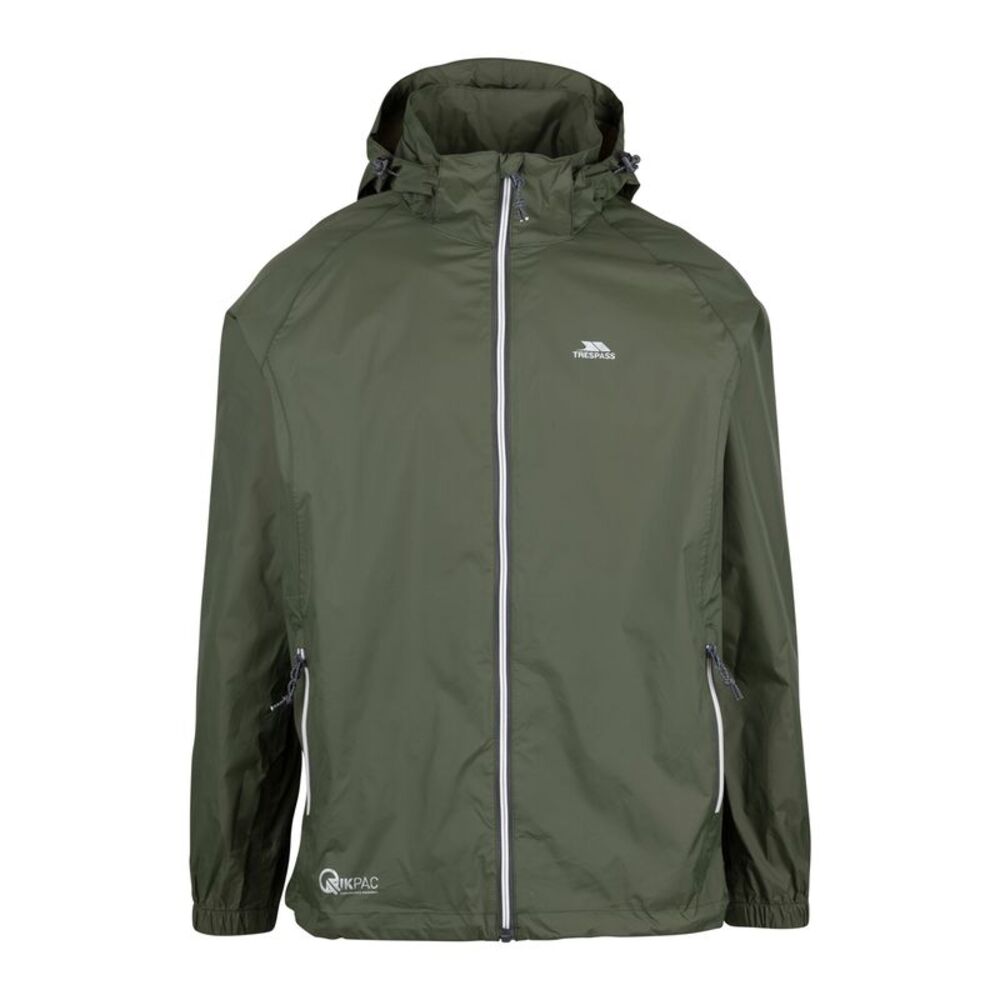Trespass Qikpac X Unisex Packaway Jacket / Moss